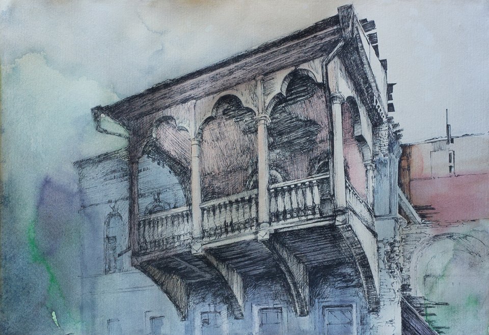 Haunted houses of old Tbilisi sketched by Ukrainian artist geotv.ge